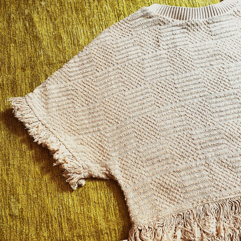 Zara Beach Woven Fringed Top